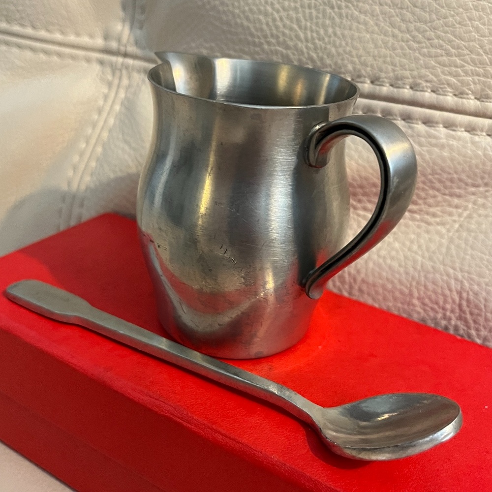International Pewter Creamer 276 17  with serving spoon
